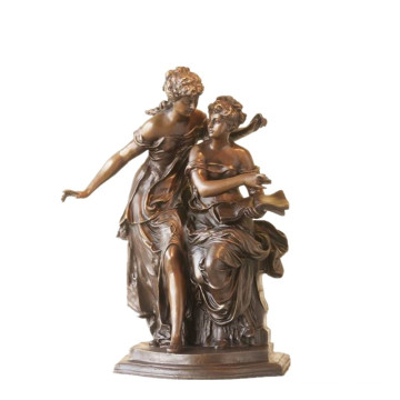 Женская фигура бронзовая книга скульптура сестры крытый Латунь статуя ТПЭ-922